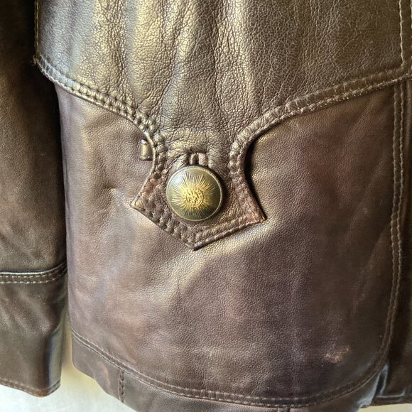 Vintage French Redskins Brown Patina Leather Jacket Size M Glove Soft Read! - Picture 10 of 16